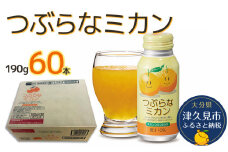 つぶらなミカン 190g×60本 みかんジュース オレンジジュース 蜜柑 ミカン 大分県産 九州産 津久見市 国産