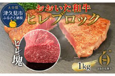 おおいた和牛 ヒレブロック約1kg 和牛 豊後牛 国産牛 赤身肉 焼き肉 焼肉 大分県産 九州産 津久見市 国産