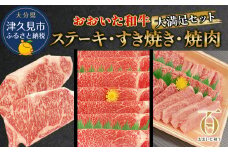 おおいた和牛大満足セット ステーキ2枚・すき焼き700g・焼肉600g 和牛 豊後牛 国産牛 赤身肉 焼き肉 すき焼き しゃぶしゃぶ 大分県産 九州産 津久見市 国産