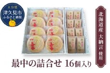 最中の詰合せ 16個入り(神徳の最中8個・大友公 8個) あんこ 最中 もなか 粒餡 粒あん こし餡 和菓子 茶菓子 栗餡 栗  詰め合わせ ギフト 大分県産 九州産 津久見市 熨斗対応