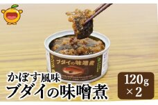 かぼす風味 ブダイの味噌煮 120g×2 缶詰 加工品 珍味 非常食 防災 常温保存 備蓄 キャンプ飯 アウトドア かぼす 魚 煮つけ 大分県産 九州産 津久見市
