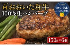 おおいた和牛100％生ハンバーグ 150g×6個 牛肉 豊後牛 ハンバーグ おかず 惣菜 冷凍 大分県産 九州産 津久見市 国産 送料無料