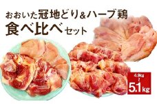 おおいた冠地どり＆ハーブ鶏 食べ比べセット 合計4.9～5.1kg