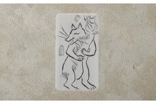 刀匠の業！銘切り名入れプレート【キツネ】鳥獣戯画 日本刀 彫刻 絵