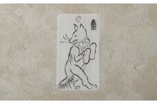 刀匠の業！銘切り名入れプレート【キツネ】鳥獣戯画 日本刀 彫刻 絵