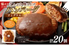 温めるだけ! こんがり焼き上げ デミグラスソース ハンバーグ 20個セット