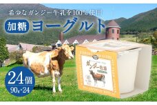 希少なガンジー牛の生乳100% ヨーグルト(加糖) 90g×24個セット