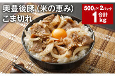 奥豊後豚（米の恵み）こま切れ 合計約1kg 約500g×2パック 肉 お肉 豚肉