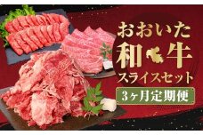 【3ヶ月定期便】毎月違うセットが届く！おおいた和牛スライスセット 計約2.6kg