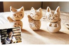 楽しみながら、開運を伝授！ 手びねり「福ねこ」作り体験チケット1枚（2名様分）