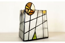 ステンドグラスベース 『荒城の月』 高さ18cm×奥行11cm