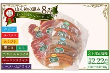 【3ヶ月定期便】 【竹田ジビエ】 山ん神の恵み イノシシ肉ハム・ソーセージ 8点セット 食べやすい ジビエ