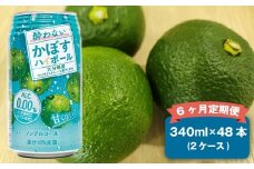 【6ヶ月定期便】 ノンアルコール 酔わないかぼすハイボール 2ケース（340ml×48本）×6回 計288本 JAフーズおおいた