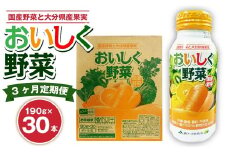 【3ヶ月定期便】 おいしく野菜 1ケース（190g×30本）×3回 計90本