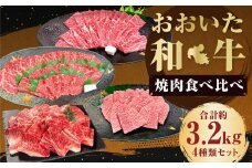 【盛々焼肉食べ比べ】 おおいた和牛（赤身・肩ロース・上カルビ・ミスジ） 各約800g 計約3.2kg