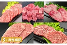 【3ヶ月定期便】 【ステーキ5種食べ比べ】 おおいた和牛（赤身・サイコロ・ミスジ・サーロイン・ヒレ） 各約400g 計約2kg
