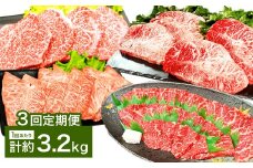 【3カ月定期便】 【焼肉？ ステーキ？ 赤身とミスジを味わう！】 おおいた和牛 赤身焼肉 ・ ミスジ焼肉 ・ 赤身ステーキ ・ ミスジステーキ 約3.2kg×3回 計約9.6kg