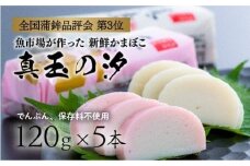 紅白 かまぼこ 真玉の汐（120g×5本）