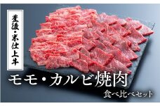 【スピード発送】 【焼肉】豊後・米仕上牛もも、カルビ焼肉食べ比べ（500g）