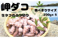 修福丸 岬たこ 生たこぶつ切り食べきりサイズ（200g×5袋）