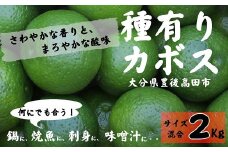 種有りカボス2kg（サイズ混合）