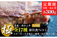 【定期便】 豊後・米仕上牛 部位 17種類 食べつくし 6か月 6kg【極】