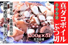 船上活締め！！真ダコボイルぶつ切り（200g×5P）