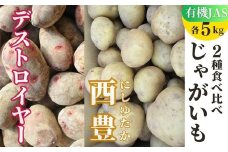 先行予約 有機JASじゃがいも 2種 食べ比べ 10kg 各5kg （西豊、グランドペチカ／デストロイヤー） 【畑直送】