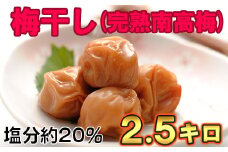 ひらそ農園の完熟南高梅の梅干し　2.5kg（塩分約20%） 梅干し 国産 南高梅 2キロ ＜004-005＞