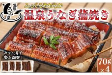 【配送日指定可能】完全無投薬養殖！大分水産の温泉うなぎ蒲焼（カット）70g×4 国産 蒲焼 蒲焼き かば焼き 鰻屋 個包装 冷凍 真空 ギフト 敬老の日 ＜104-003_5＞