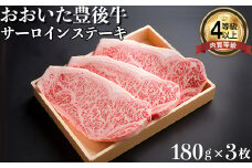 おおいた豊後牛サーロインステーキ180g×3枚 牛肉 お肉 お楽しみ 人気 国産 黒毛和牛 霜降り ギフト 贈答 敬老の日 ＜122-009_5＞