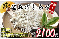 国産！添加物不使用！豊後別府湾釜揚げしらす たっぷり 2100g（300g×7パック） 小分け 国産 しらす シラス 釜揚げ シラス丼 海鮮丼 おつまみ 冷凍配送 敬老の日 ＜108-017_5＞