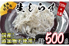 国産！添加物不使用！豊後別府湾生しらす500g（100g×5パック） 小分け 国産 しらす シラス 海鮮丼 おつまみ 冷凍配送 敬老の日 ＜108-029_5＞