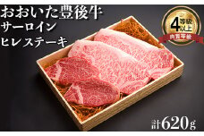 おおいた豊後牛サーロイン・ヒレステーキ 各２枚セット 牛肉 お肉 お楽しみ 人気 国産 黒毛和牛 霜降り 食べ比べ ギフト 贈答 敬老の日 ＜122-012_5＞