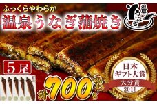 【配送日指定可能】温泉うなぎ蒲焼 5尾（140gサイズ） 国産うなぎ 人気 国産 蒲焼 蒲焼き かば焼き 鰻屋 個包装 冷凍 真空 ギフト 敬老の日 ＜104-009_5＞