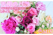 【天使のバラ】薔薇だけの自立型花束Lサイズ（色MIX） ＜141-016_6＞