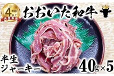 おおいた和牛 半生ジャーキー（40g×5）【ニード牧場】 お楽しみ 黒毛和牛 豊後牛 牛肉 お肉 人気 国産 敬老の日 ＜129-003_5＞