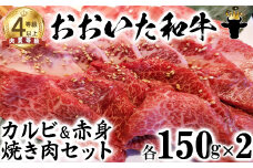 おおいた和牛 カルビ＆赤身焼肉セット（各150g×2）【ニード牧場】 お楽しみ 黒毛和牛 豊後牛 牛肉 お肉 人気 冷凍 焼き肉 カルビ 小分け キャンプ バーベキュー 国産 焼肉用 敬老の日 ＜129-006_5＞
