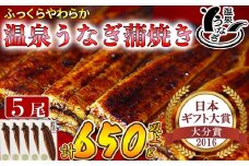 【配送日指定可能】温泉うなぎ蒲焼 5尾（130gサイズ） 国産うなぎ 人気 国産 蒲焼 蒲焼き かば焼き 鰻屋 個包装 冷凍 真空 ギフト 敬老の日 ＜104-006_5＞