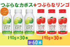 つぶらなカボス30本＋つぶらなリンゴ30本（計60本・各1ケース）190g ／ つぶらな つぶらなカボス つぶらなリンゴ ジュース 2ケース かぼすドリンク 清涼飲料水 人気 子供 おすすめ 果汁飲料 ご当地ジュース かぼす りんご りんごジュース 飲料 60本 飲み比べ 詰めあわせ ギフト プレゼント セット 贈答 家庭用 スピード発送 スピード 敬老の日 ＜131-205＞