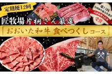 [12月発送開始]＜12か月定期便＞匠牧場 片桐さん厳選【おおいた和牛食べつくしコース】 牛肉 和牛 定期便 12回 12ヶ月 おすすめ 国産 ＜102-812＞