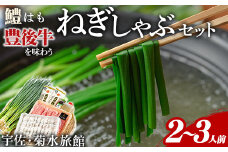 ねぎしゃぶ(6品)ねぎしゃぶ しゃぶしゃぶ 豊後牛 鱧 はも 鍋 お鍋 セット【101500301】【菊水旅館】