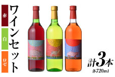 安心院＊小さなワイン工房ワインセット(合計2.16L・720ml×3本)ワイン 白ワイン 赤ワイン 酒 お酒 アルコール ぶどう ロゼ 安心院産 飲み比べ セット【100803201】【百笑一喜】