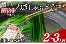 ねぎしゃぶ(鱧はも)＋ヒレステーキセット(6品)ねぎしゃぶ しゃぶしゃぶ 鱧 はも 鍋 お鍋 和牛 ヒレステーキ セット【101500601】【菊水旅館】