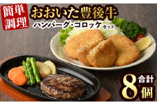 豊後牛ハンバーグ・コロッケ セット(合計820g)簡単 惣菜 お弁当 おかず 豊後牛 お肉 小分け 冷凍 和牛 国産 大分県産【106400100】【まるひで】