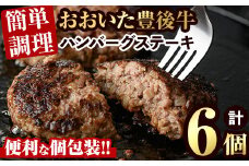 豊後牛ハンバーグステーキ(計840g・140g×6個)牛肉 お肉 豊後牛 ハンバーグ 簡単 惣菜 お弁当 おかず 個包装 セット【106401100】【まるひで】