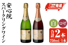 安心院スパークリングワイン 白・ロゼ(合計1.5L・750ml×2本)酒 お酒 ワイン 白ワイン スパークリングワイン ロゼ ぶどう 葡萄 飲み比べ【107303100】【時枝酒店】