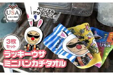 ラッキーウサミニハンカチタオルセット(3枚)雑貨 日用品 ファッション小物 ハンカチ キャラクター ラッキーウサ【104300200】【山添産業】