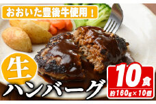 おおいた豊後牛生ハンバーグ(計1.6kg・160g×10個) 牛肉 ハンバーグ お肉 焼くだけ 簡単調理 手作り おかず お弁当 おおいた豊後牛【110200300】【吉野】