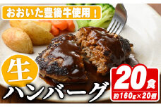 おおいた豊後牛生ハンバーグ(計3.2kg・160g×20個) 牛肉 ハンバーグ お肉 焼くだけ 簡単調理 手作り おかず お弁当 おおいた豊後牛【110200400】【吉野】